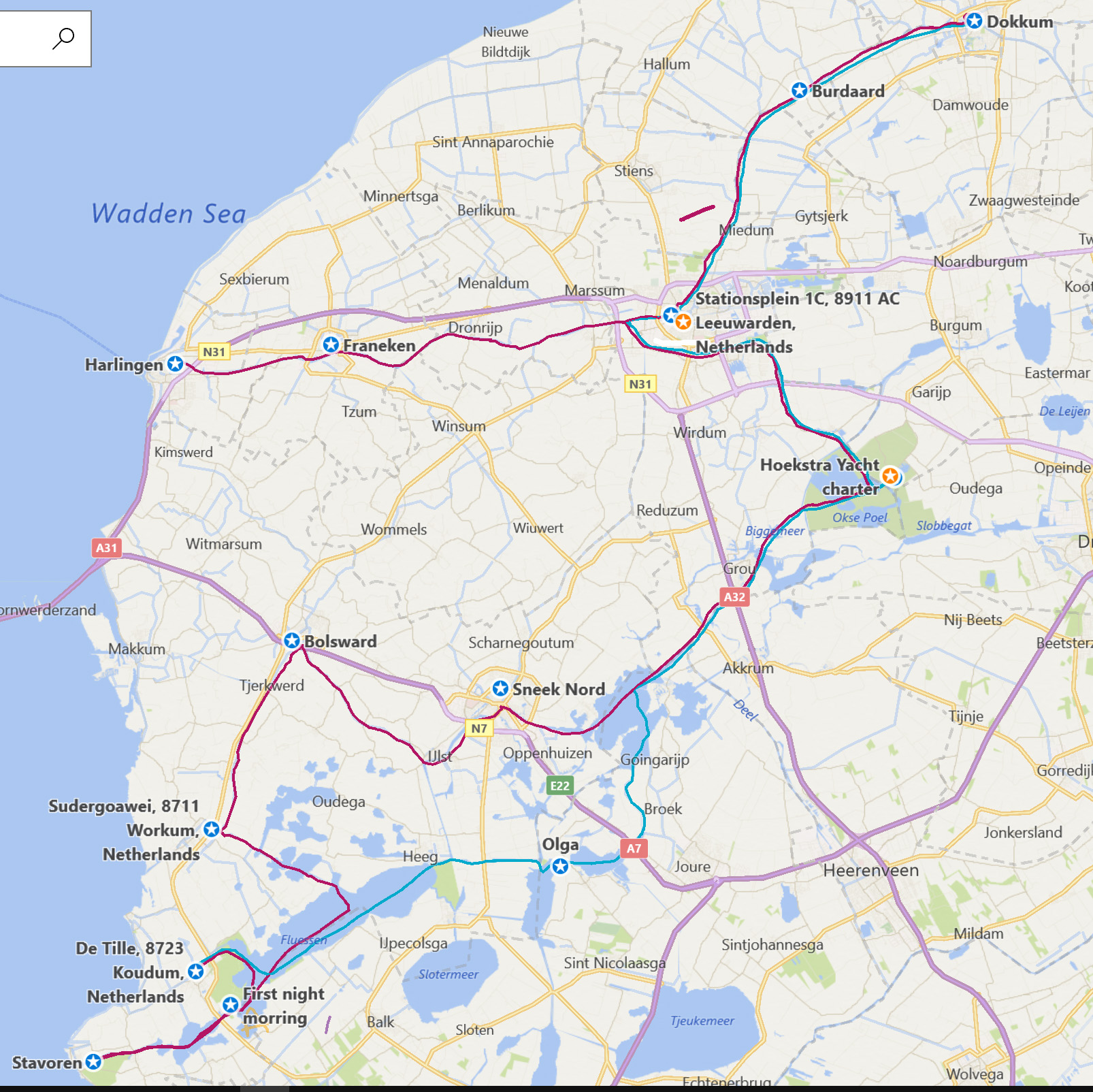 Canal boating route