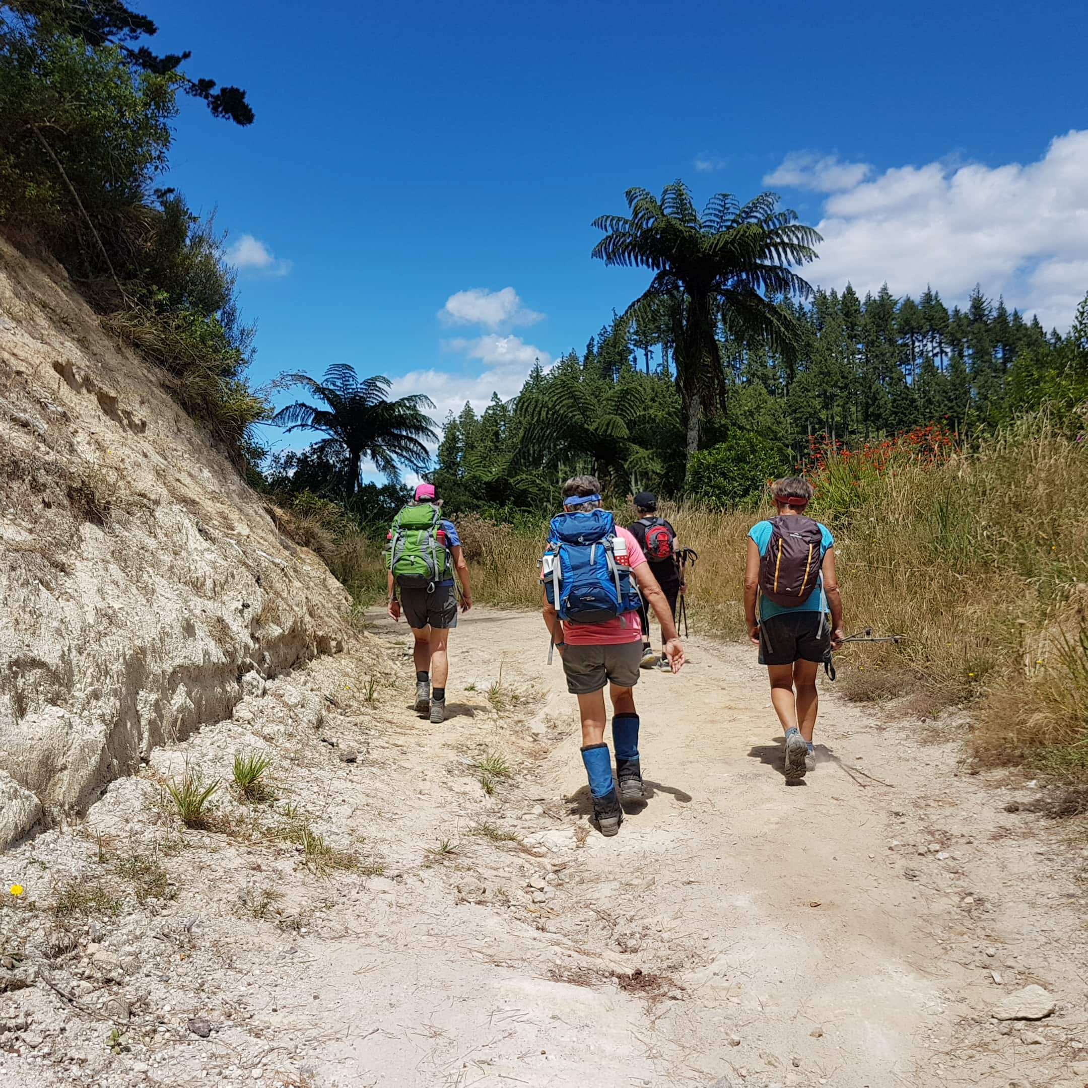 The trek back to the Blue Lake